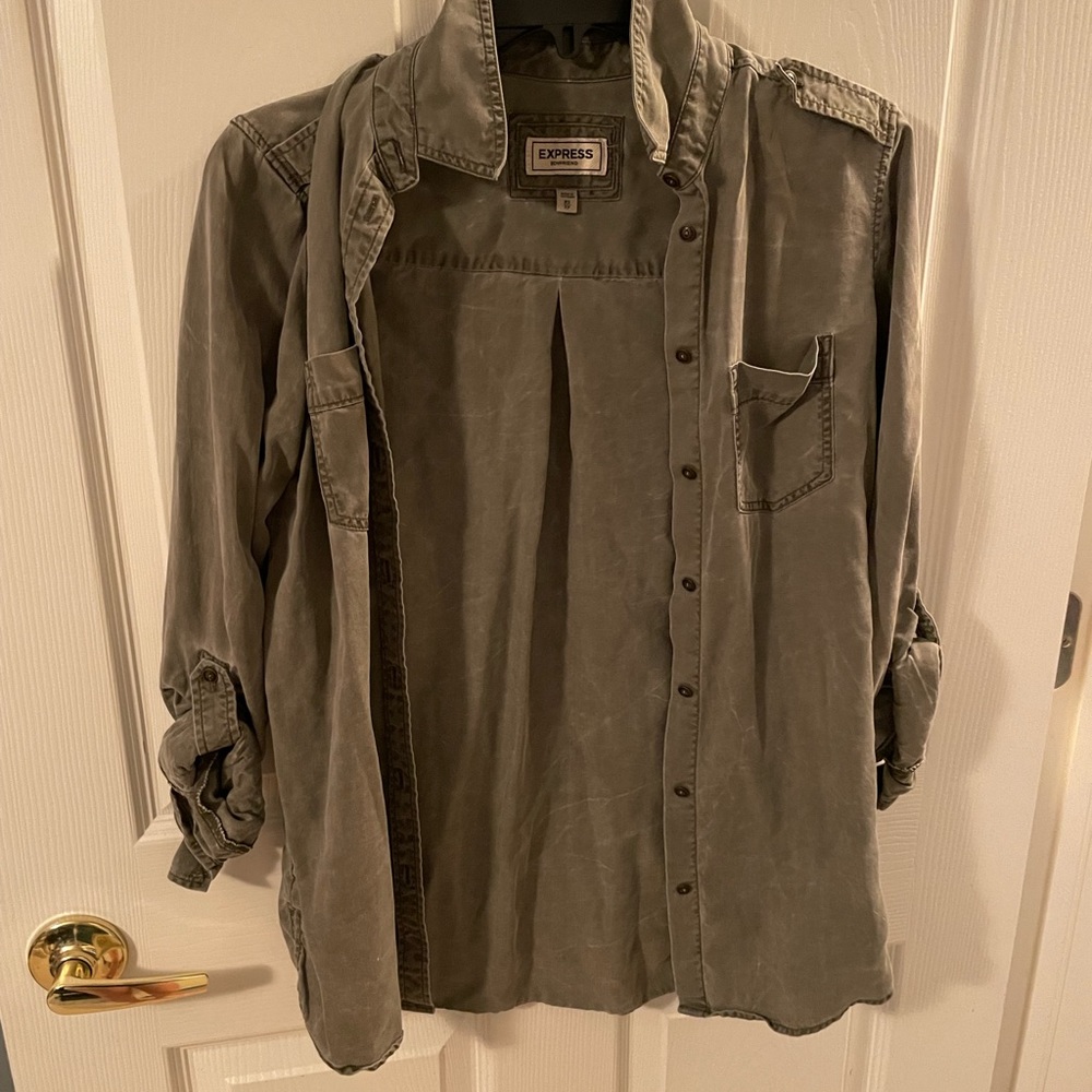 Green button up